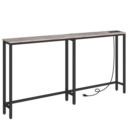 HOOBRO 63-inch Narrow Console Table with Charging Station