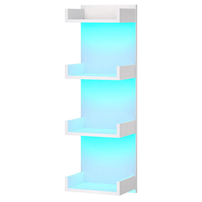 HOOBRO 4-Tier Floating Wall Shelves with LED Lights