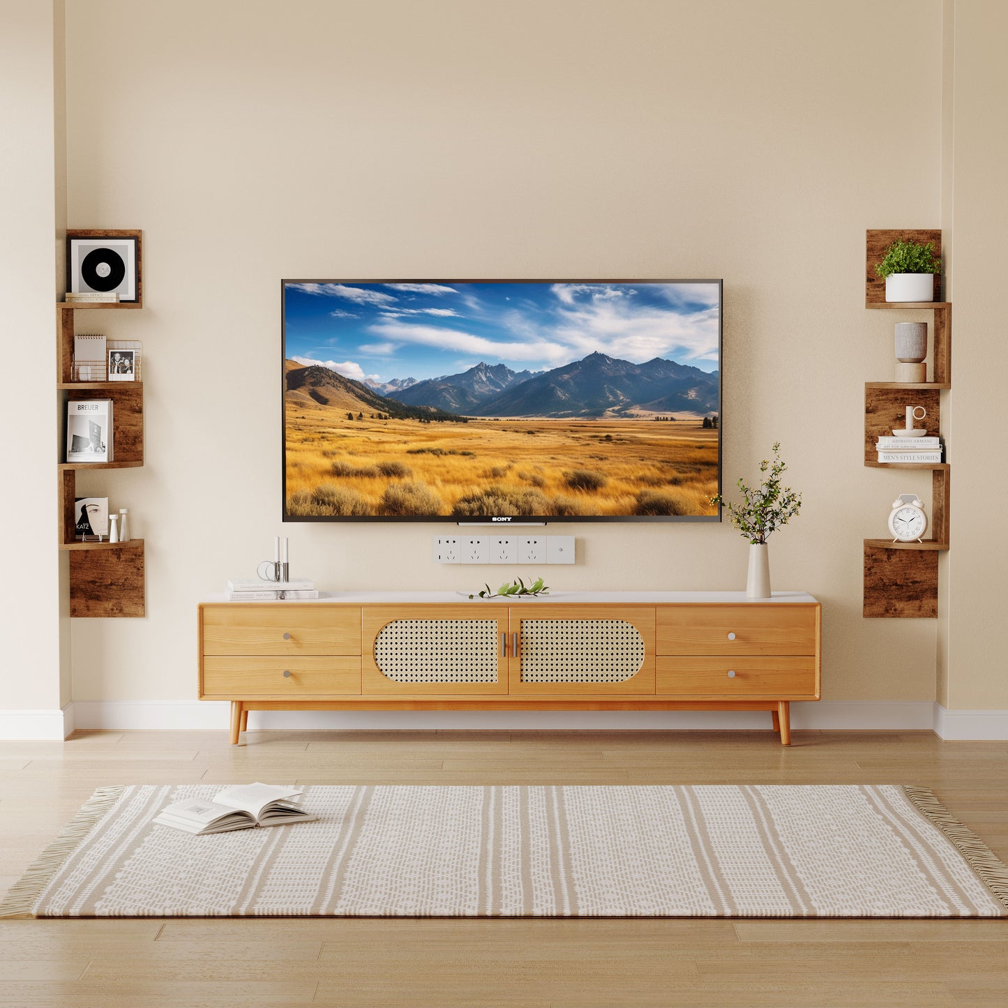 HOOBRO 4-Tier Wall-Mounted Corner Shelf / 2pics