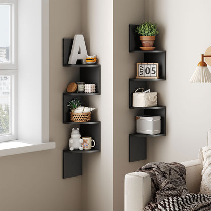 HOOBRO 4-Tier Wall-Mounted Corner Shelf / 2pics