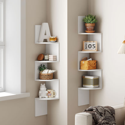 HOOBRO 4-Tier Wall-Mounted Corner Shelf /2PICS