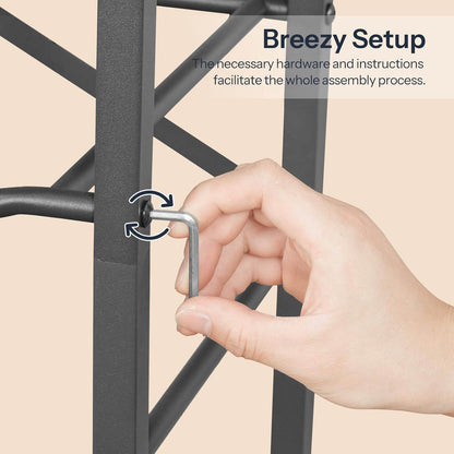 HOOBRO Industrial-Style 5 Gallon Water Jug Holder with Wooden Top Shelves