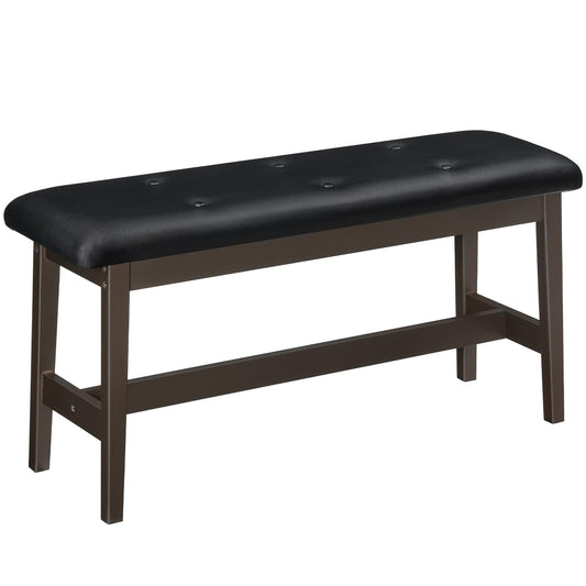 HOOBRO PU Leather Upholstered Bamboo Dining Bench