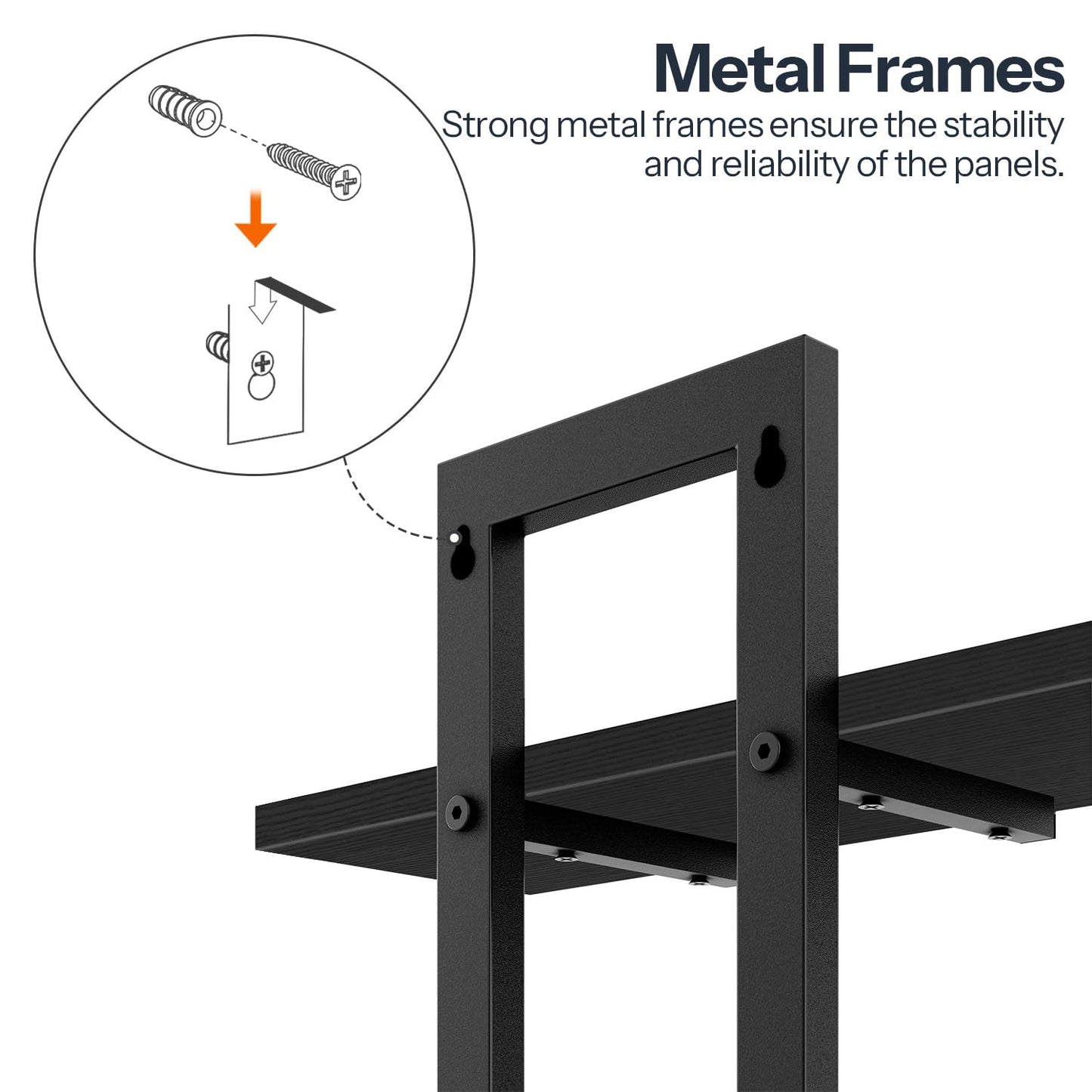 HOOBRO Black 15-inch Double-Layer Wall-Mounted Shelf /2PICS