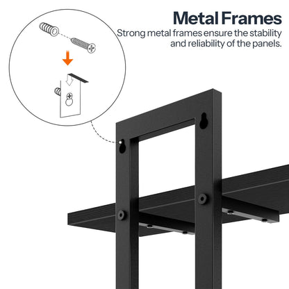 HOOBRO Black 15-inch Double-Layer Wall-Mounted Shelf /2PICS