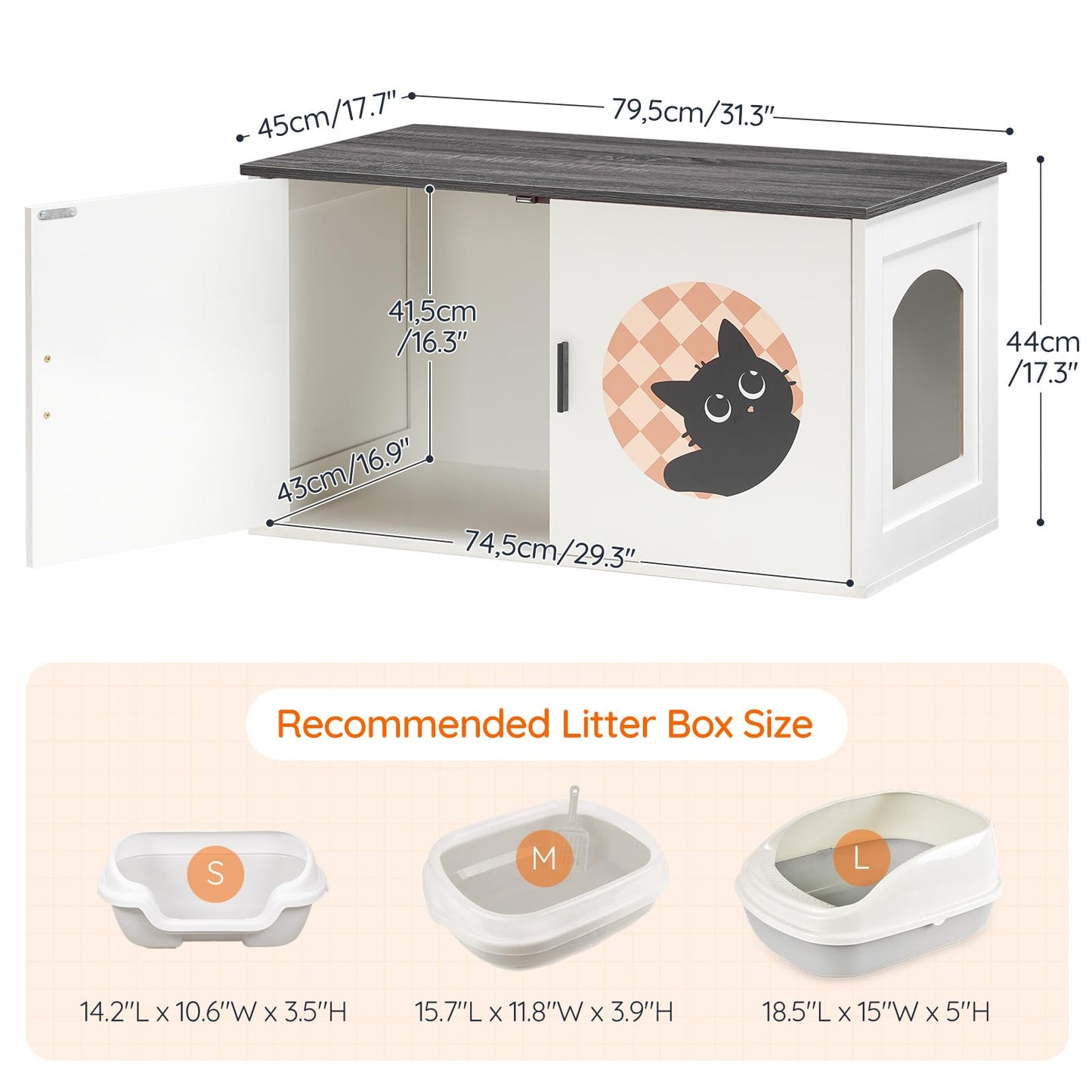 HOOBRO Hidden Cat Litter Box Enclosure Furniture