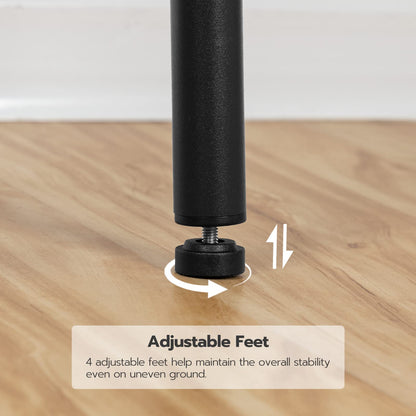 HOOBRO Greige Round Bar Stools with Footrests / 2PICS