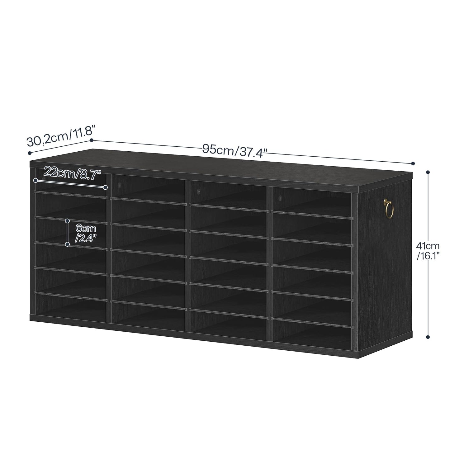 HOOBRO 24-Compartment Office Mailbox File Organizer with Adjustable Shelves