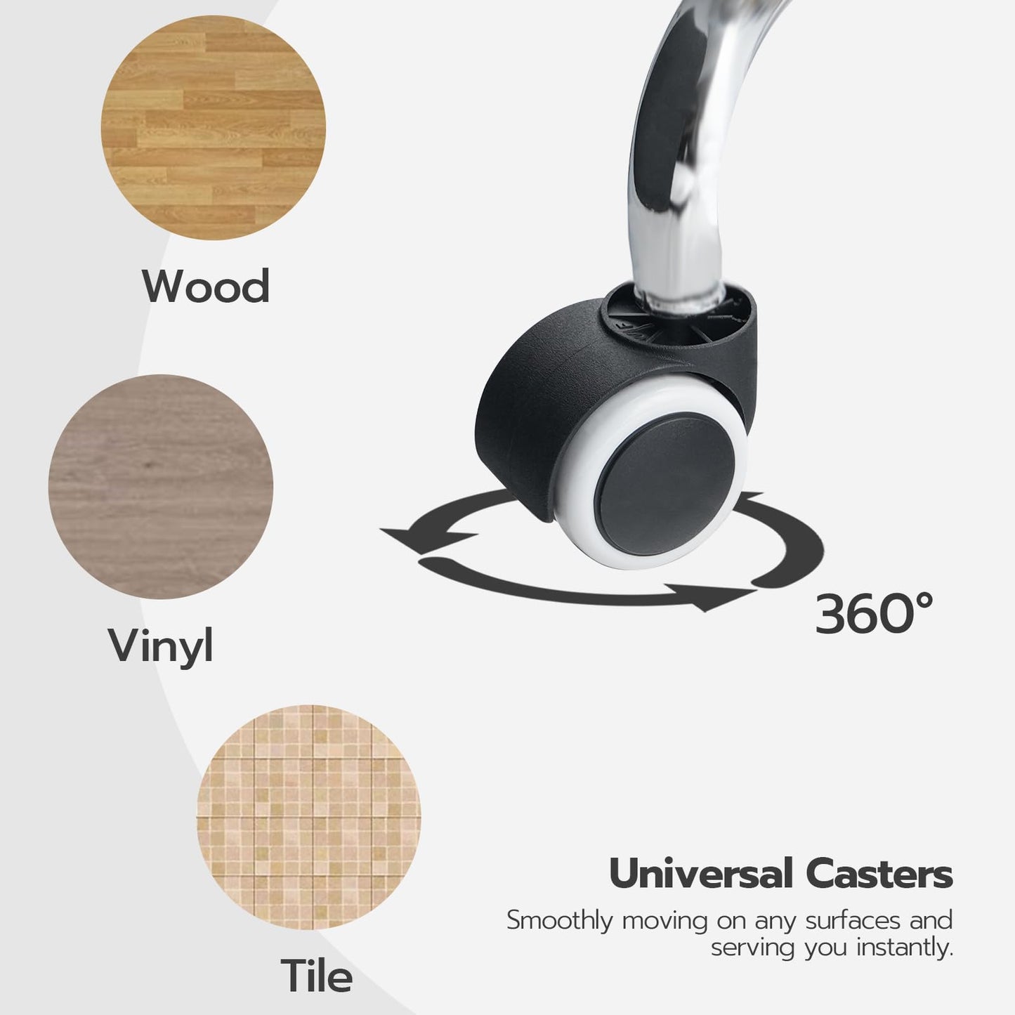 HOOBRO Height-Adjustable 360° Swivel Caster Multifunctional Office Chair