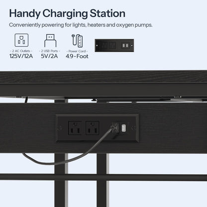Handy charging station with power outlets and USB ports on a white background
