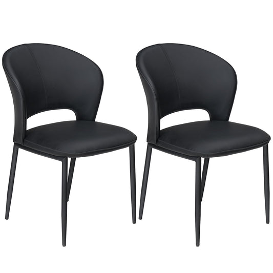 HOOBRO Black Modern Upholstered Dining Chair and Kitchen Chair Set /2PICS