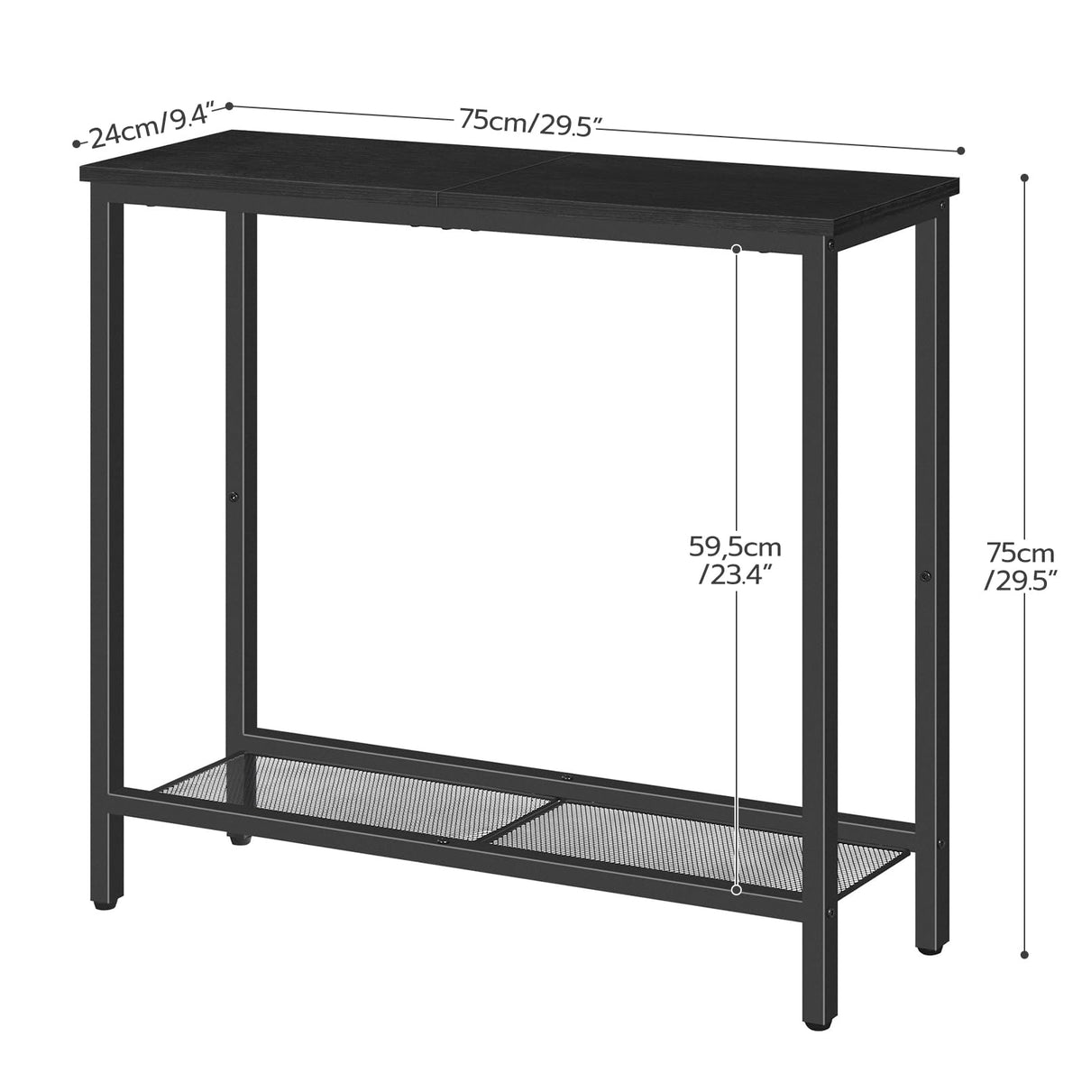 HOOBRO 29.5" Narrow Console Table, Small Entryway Table, 2 Tier Sofa Table