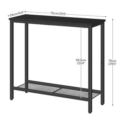 HOOBRO 29.5" Narrow Console Table, Small Entryway Table, 2 Tier Sofa Table