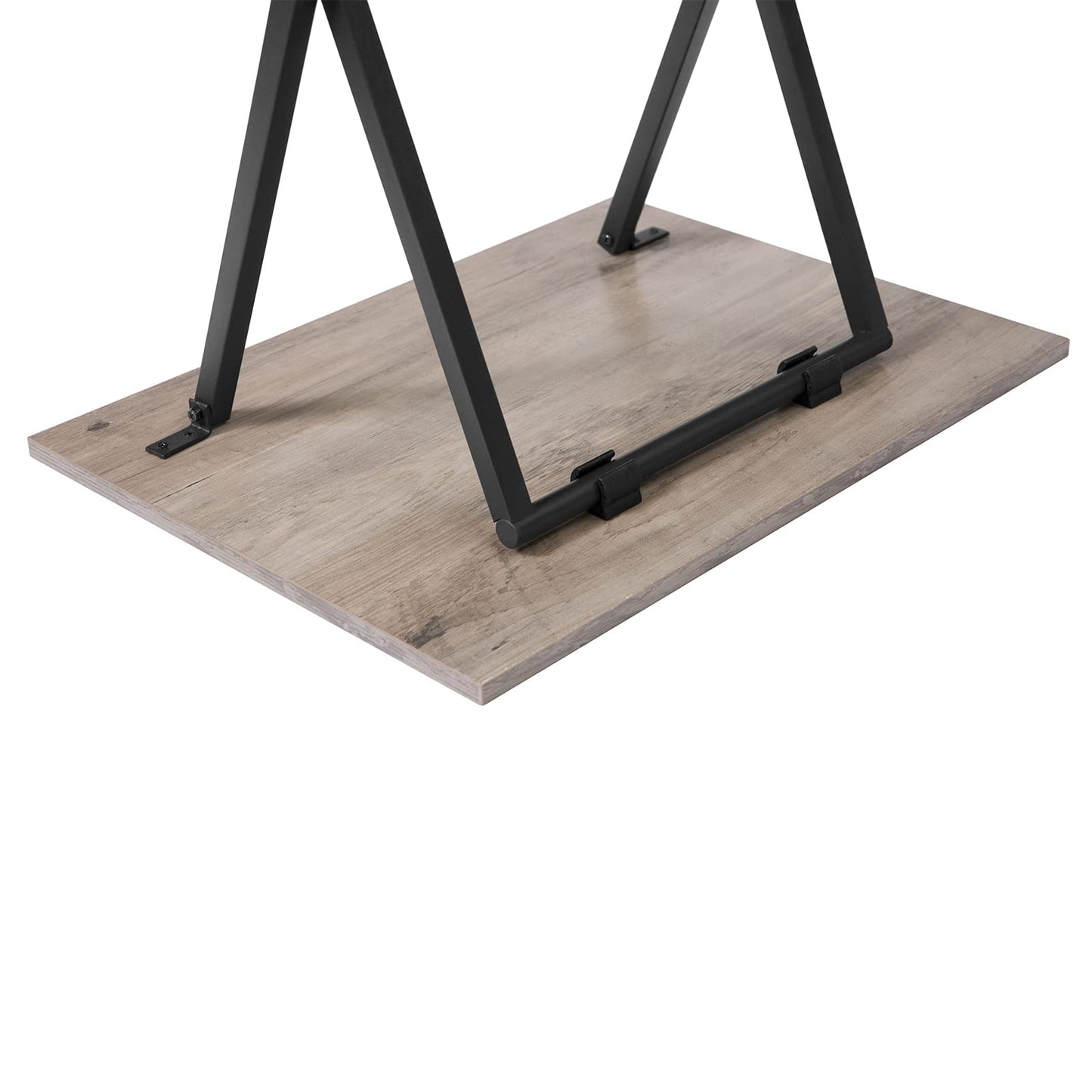 HOOBRO Industrial Style Folding TV Tray Table 4-Piece Set with Storage Rack