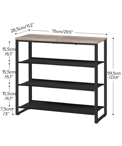 HOOBRO 4-Tier Shoe Rack with Fabric Shelves