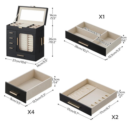 HOOBRO Jewelry Storage Box with Mirror