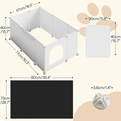 HOOBRO White Extra Large Litter Box Enclosure with Large Oxford Cloth Mat and Hooks