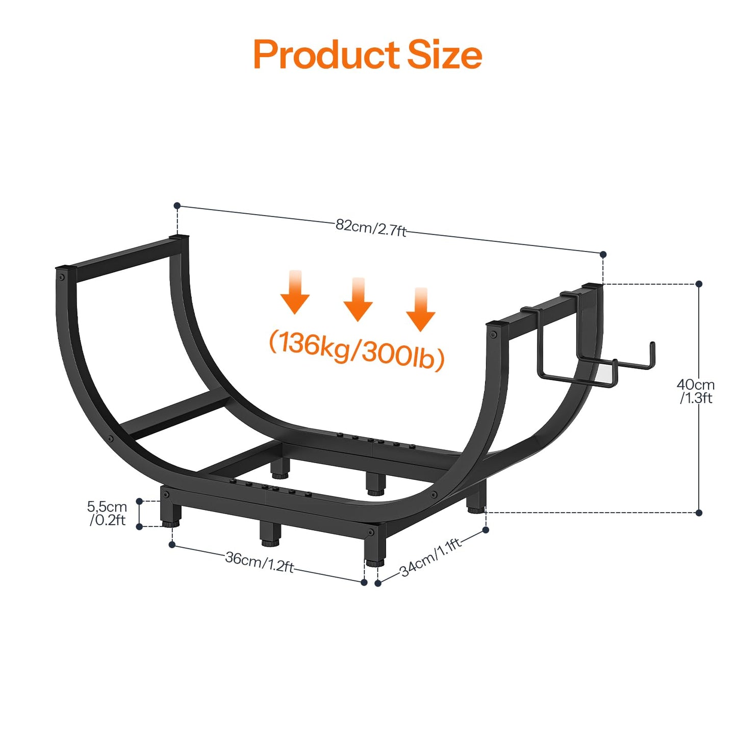 HOOBRO 32.3-inch Firewood Rack for Indoor Outdoor