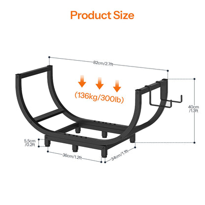 HOOBRO 32.3-inch Firewood Rack for Indoor Outdoor