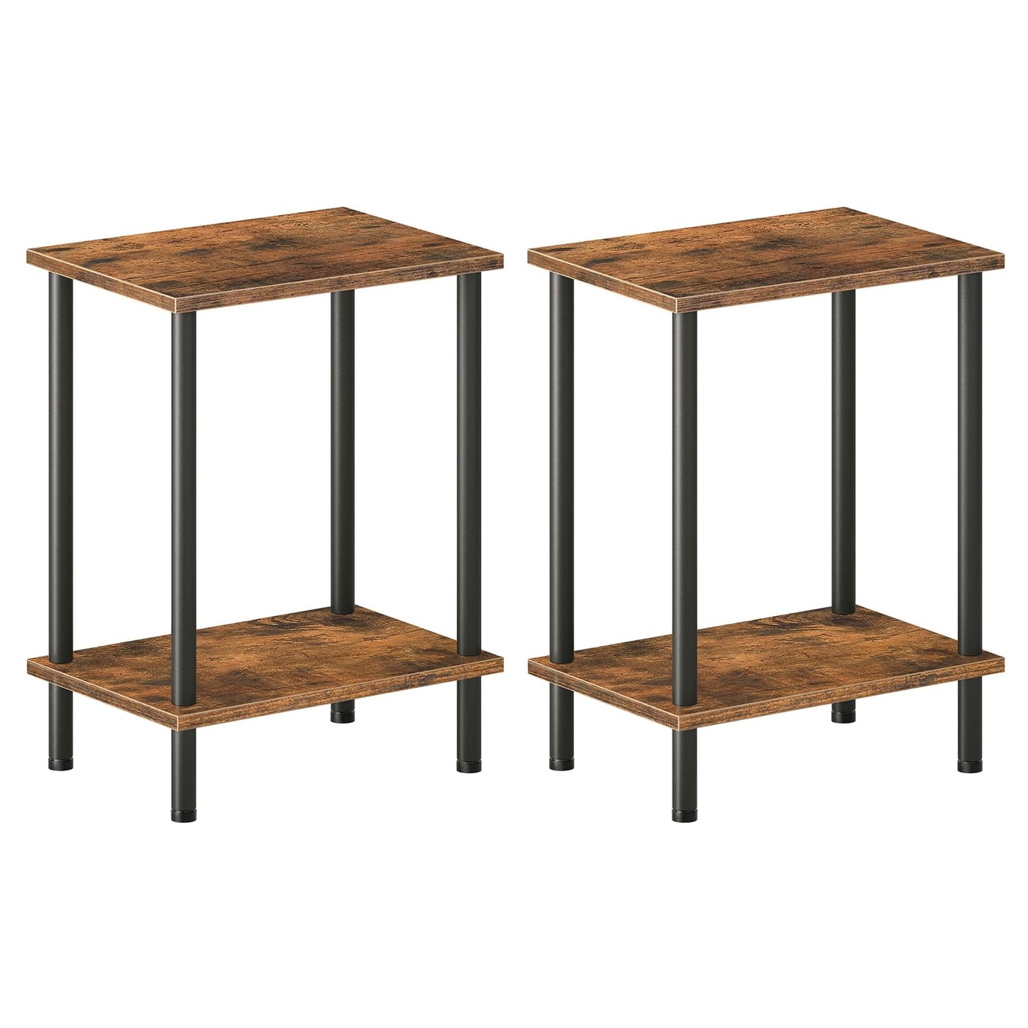 HOOBRO Small End Tables with Storage Shelves / 2PICS