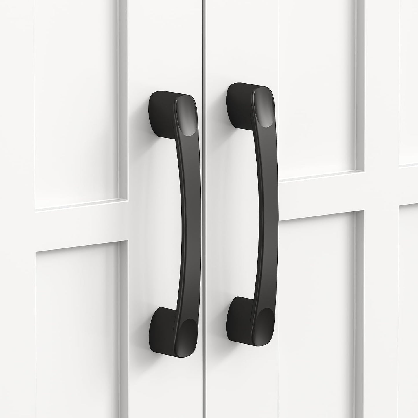 HOOBRO White 67-inch 5-Tier Farmhouse-Style Corner Vanity with LED Strip Lighting & Doors & Shelves