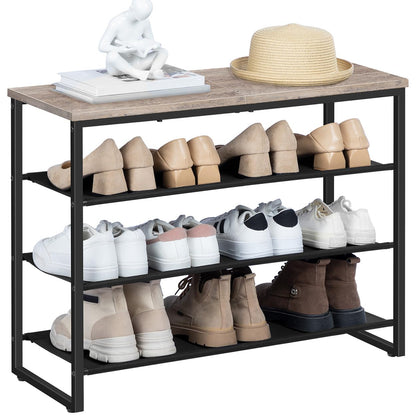 HOOBRO 4-Tier Shoe Rack with Fabric Shelves