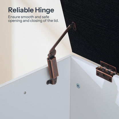 HOOBRO Storage Bench & Toy Box with Dual Drawers & Safe Hinge