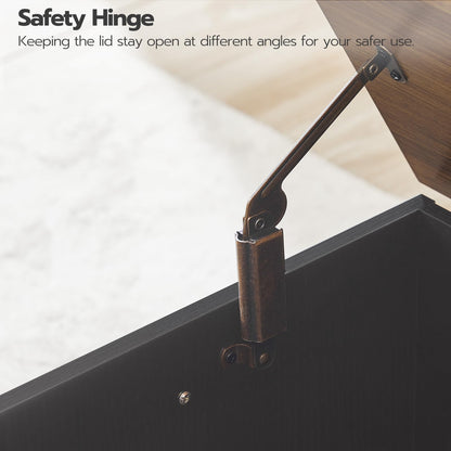 HOOBRO Black 39.3-inch Vintage Wooden Storage Box