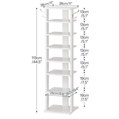 HOOBRO Wooden 8-Tiers Vertical Shoe Rack