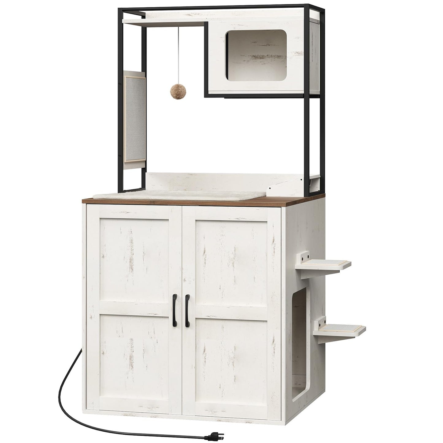 HOOBRO Cat Automatic Litter Box Enclosure Furniture with Charging Station