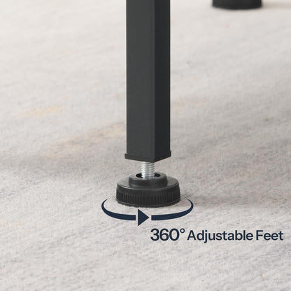 The black nightstand's base support legs are 360?? adjustable.