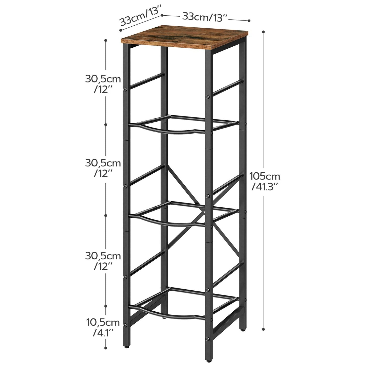 HOOBRO5 Retro Brown Three-Layer Gallon Water Bottle Rack