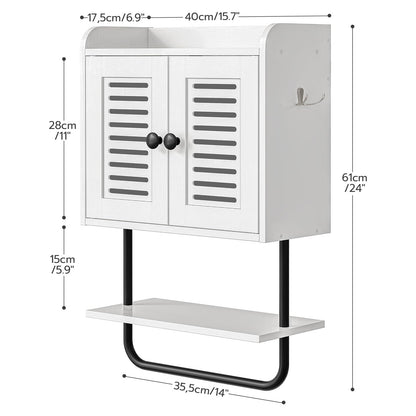 Wall-mounted cabinet with dimensions labeled on a white background