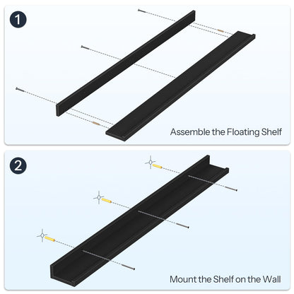 HOOBRO Floating Shelves, Wall Shelf Set of 3, 35.4 Inches Hanging Shelf