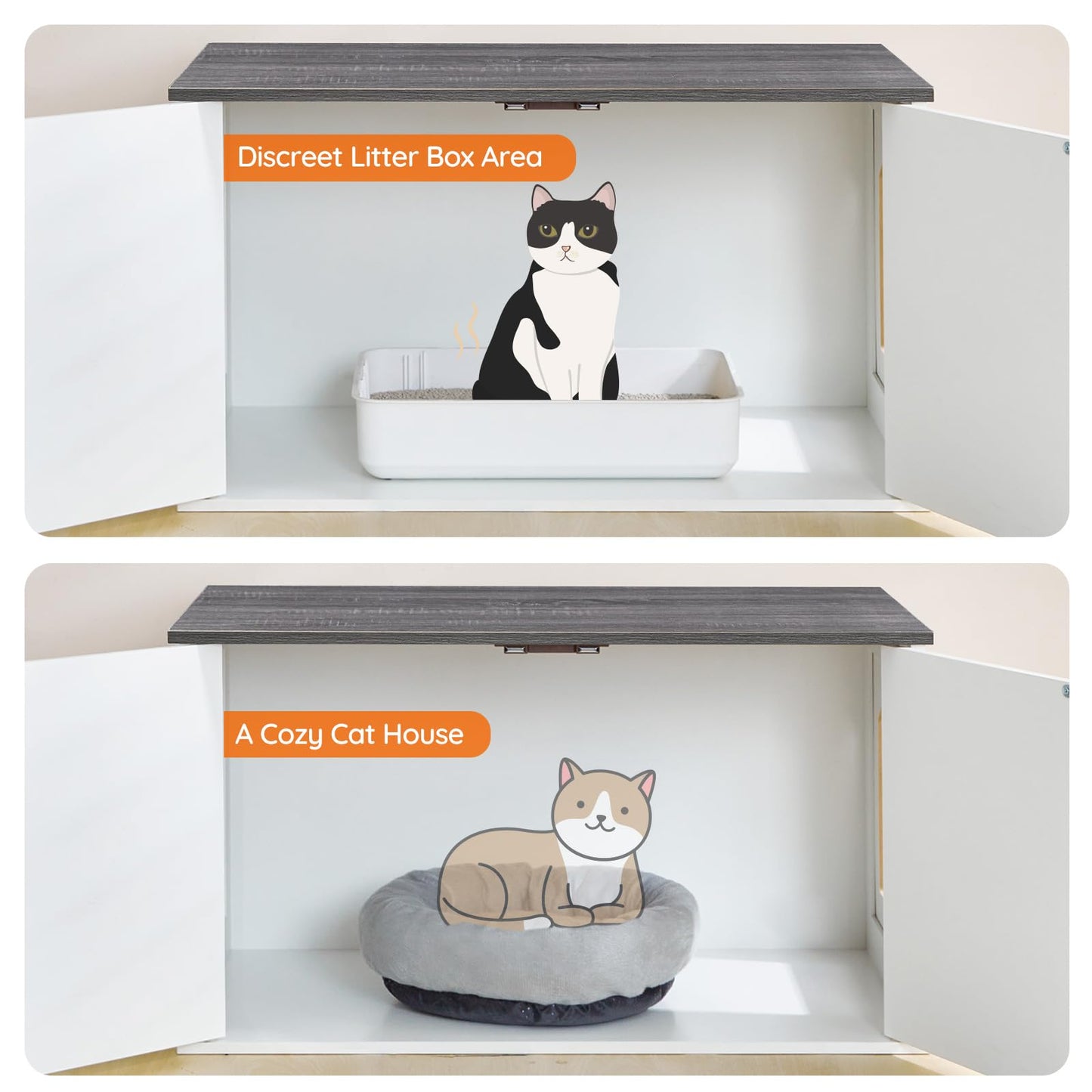 HOOBRO Hidden Cat Litter Box Enclosure Furniture