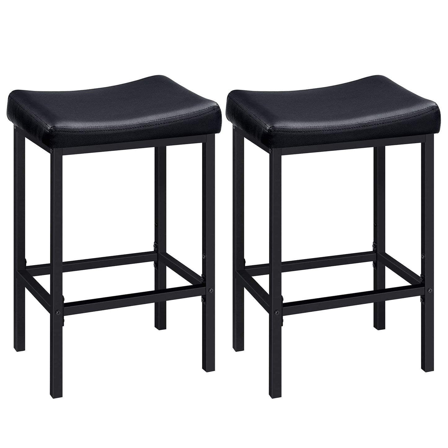 HOOBRO Retro Black Kitchen Bar Stool with Footrest / 2 PICS