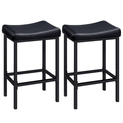 HOOBRO Retro Black Kitchen Bar Stool with Footrest / 2 PICS