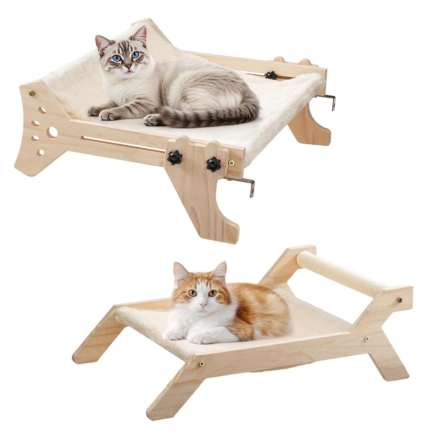 HOOBRO Cat Window Perch & Cat Bed Set of 2 for Window & Floor