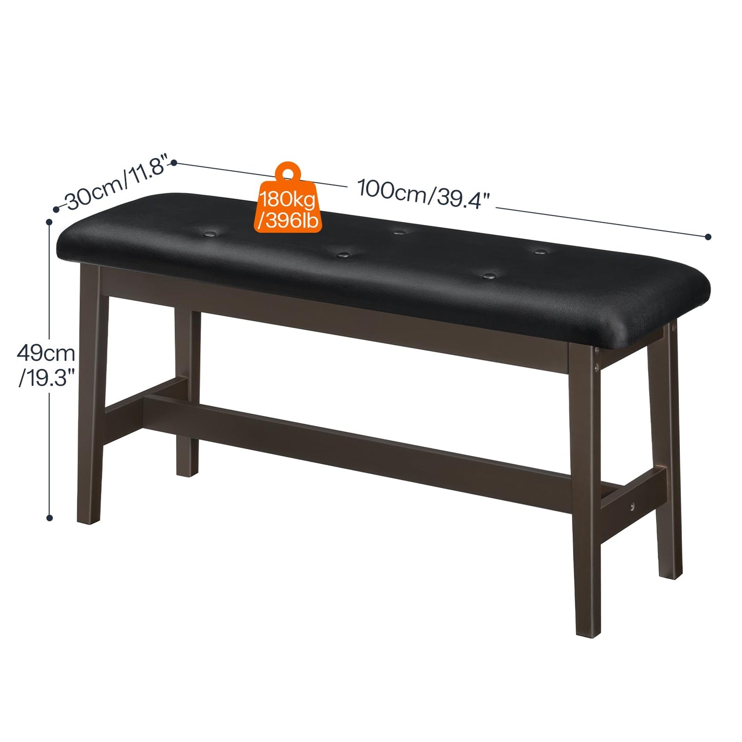 HOOBRO PU Leather Upholstered Bamboo Dining Bench