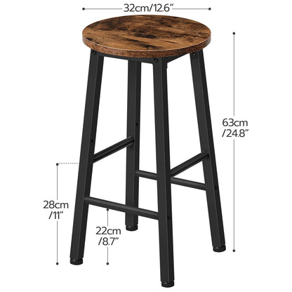HOOBRO Retro Brown 24.8-inch Bar Stool Set / 2 PICS