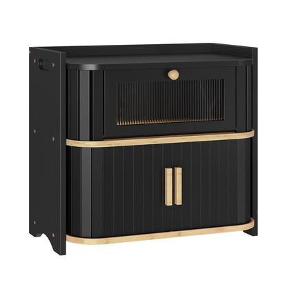 HOOBRO 2-Tier Roll-Top Kitchen Storage Bamboo Bread Box