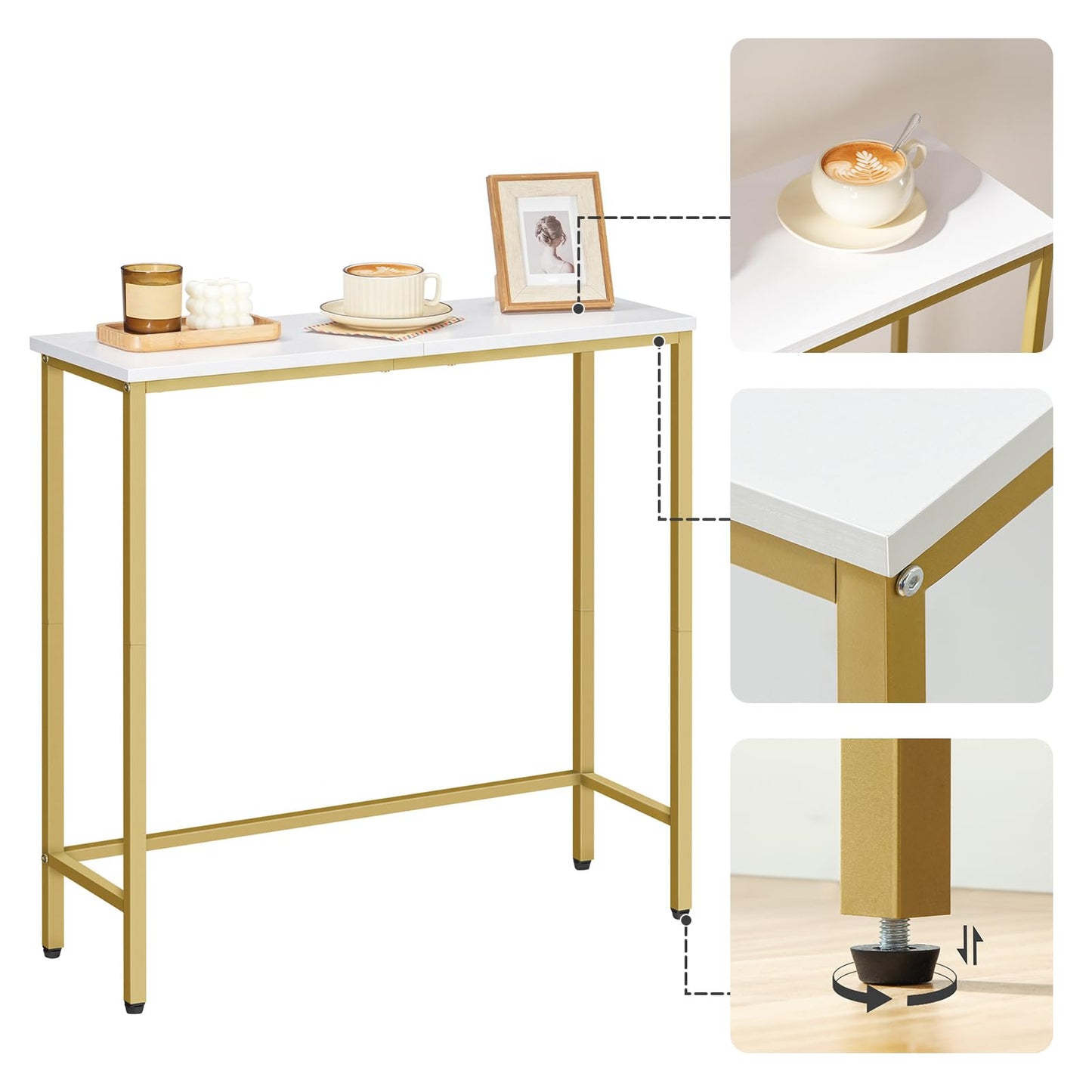 HOOBRO 29.5-inch Gold Small Entryway Table