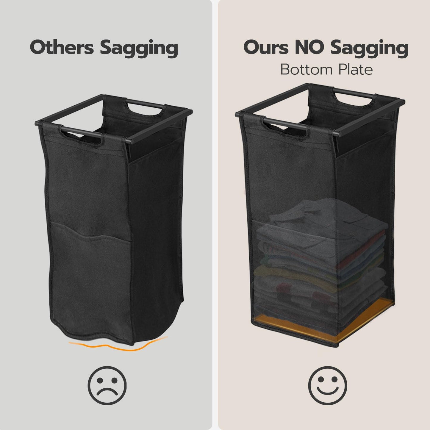 HOOBRO 2 × 13 Gallon (49.5 Liter) Double-Layer Sorting Roller Laundry Basket