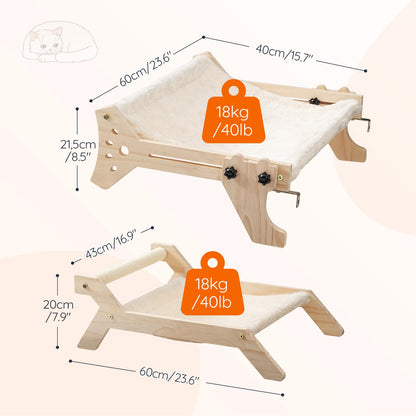 HOOBRO Cat Window Perch & Cat Bed Set of 2 for Window & Floor