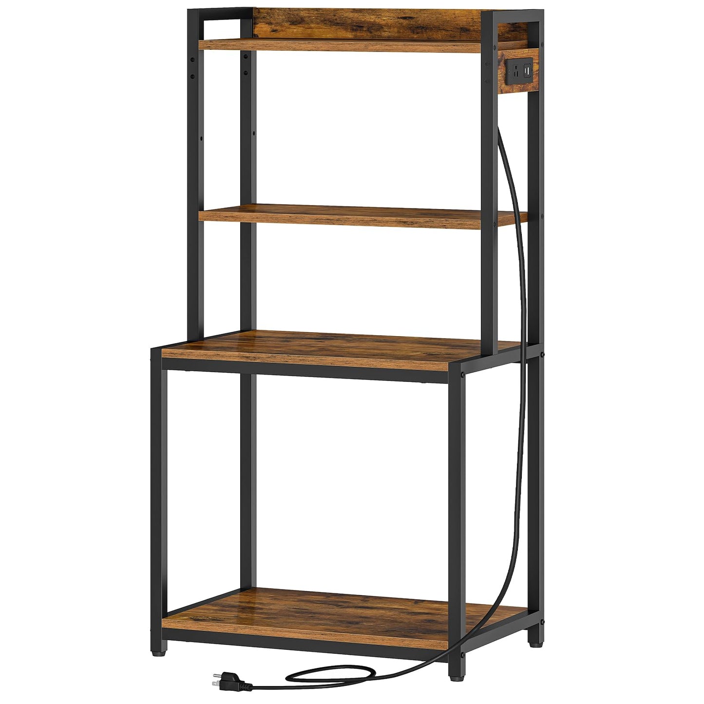 HOOBRO 4-Tier Storage Shelf Printer Stand with Charging Station