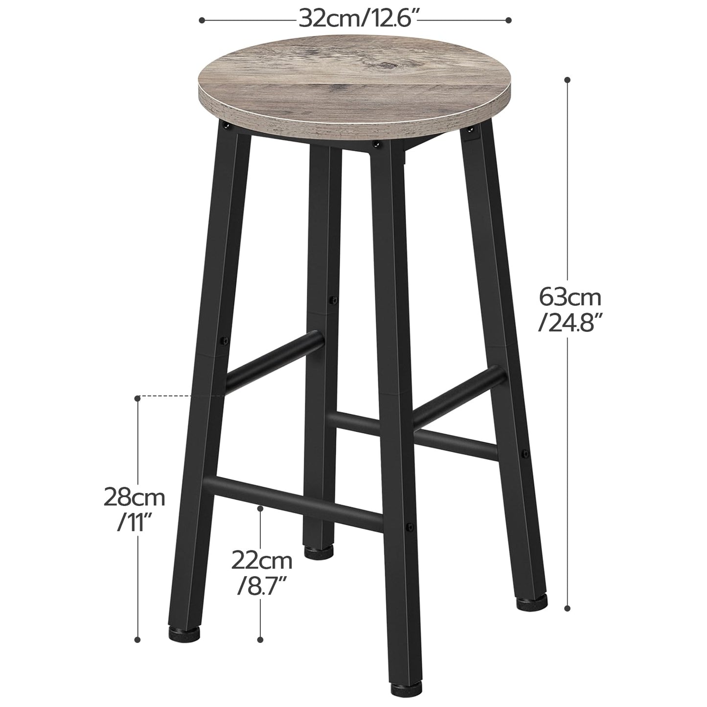 HOOBRO Greige 25.8-inch Bar Stool / 2PICS