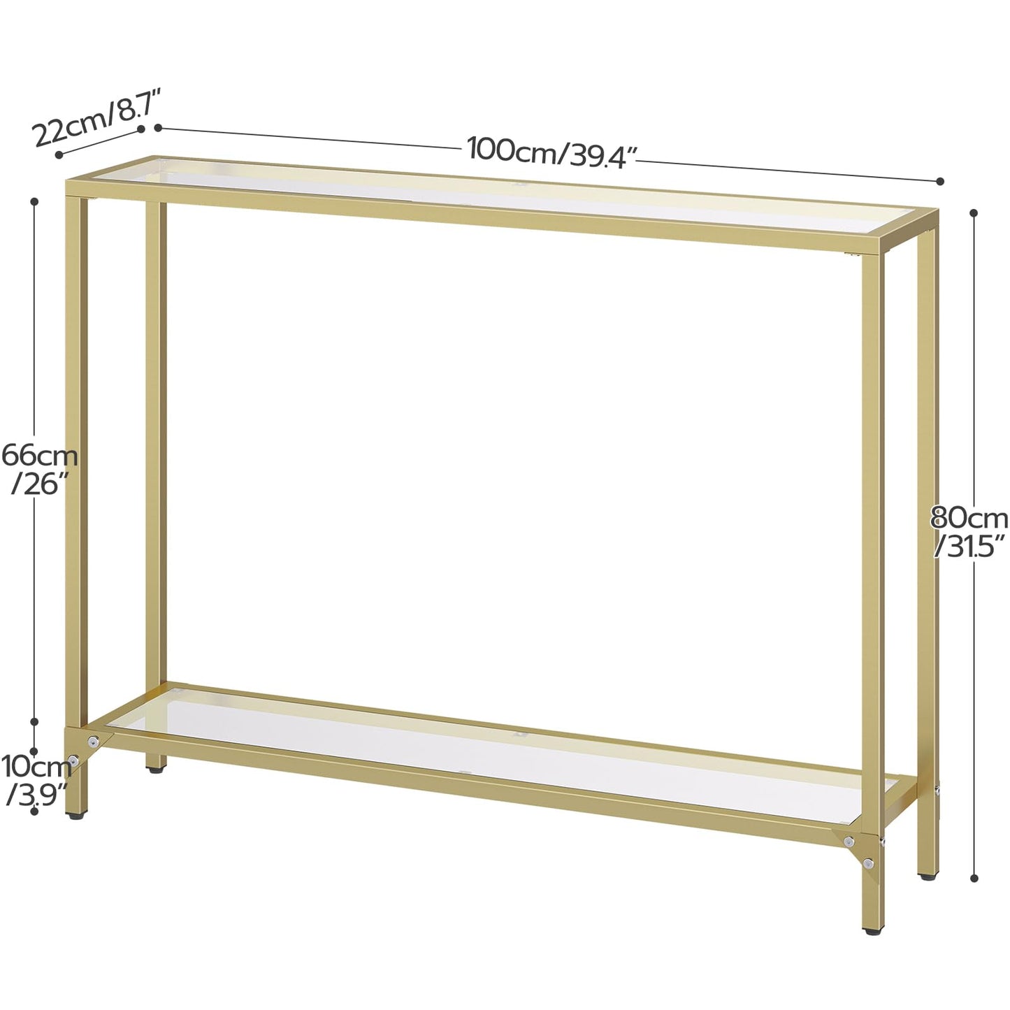 HOOBRO 39.4 inch Metal Frame Entryway Console Table