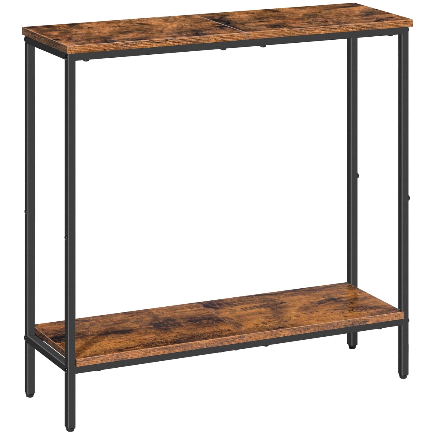 HOOBRO Retro Brown 29.5-inch Long Narrow Console Table with Two-Layer Storage