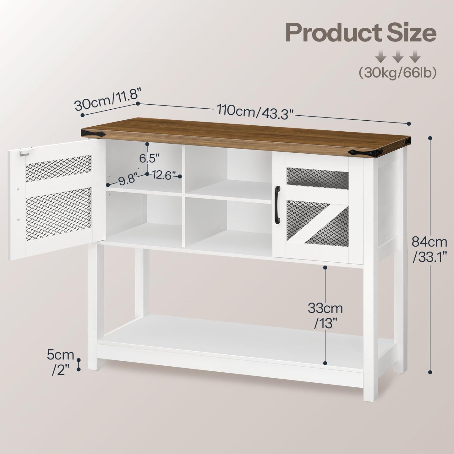 HOOBRO Farmhouse Narrow Console Table with Storage for Entryway