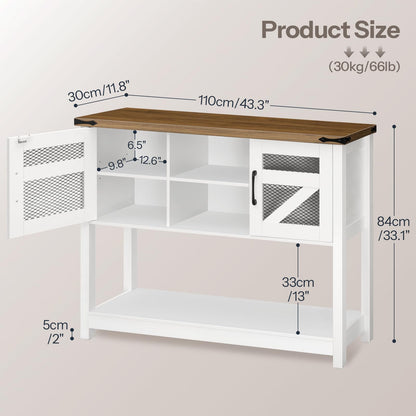HOOBRO Farmhouse Narrow Console Table with Storage for Entryway